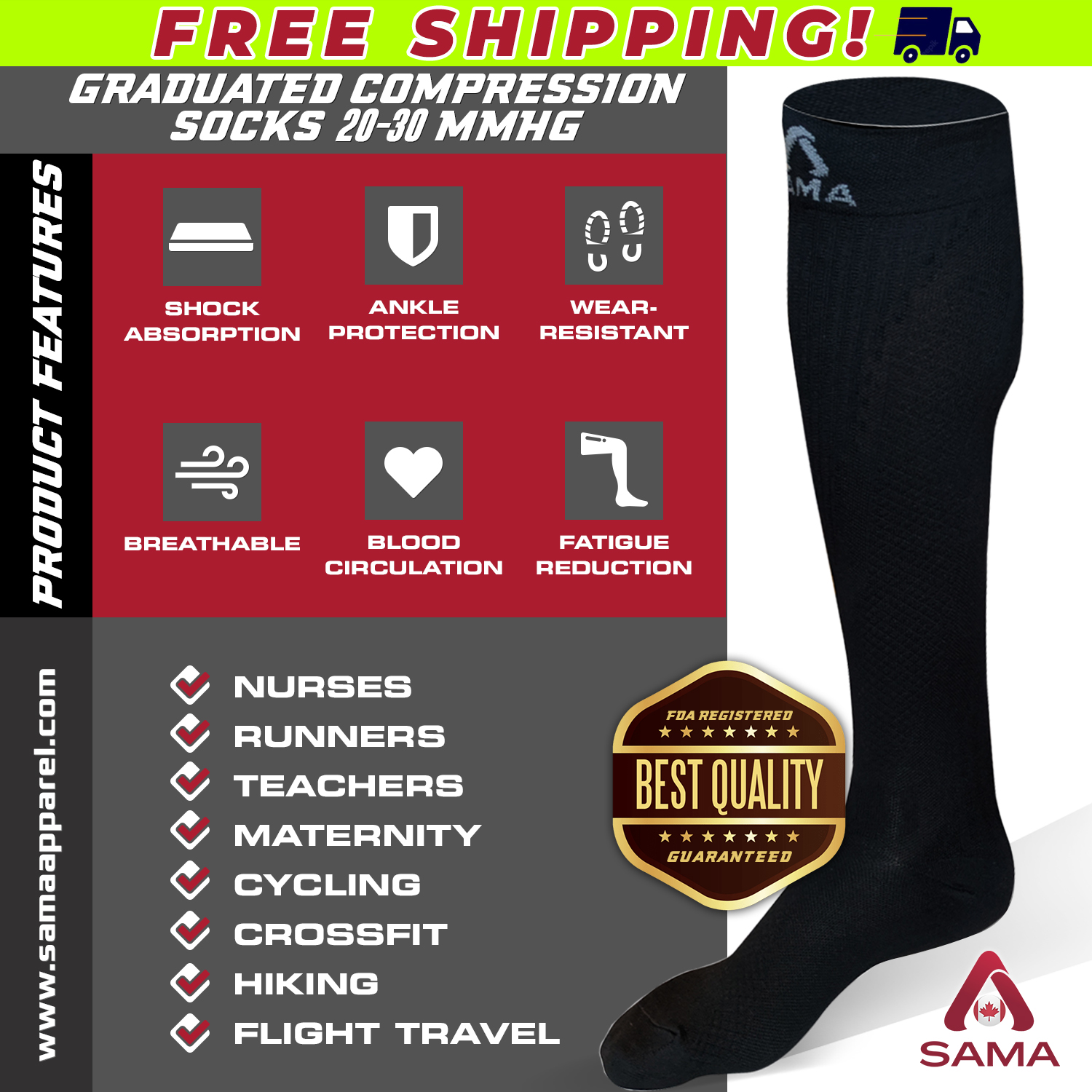 1 pair) plus size compression socks wide calf 20-30 mmHg for women